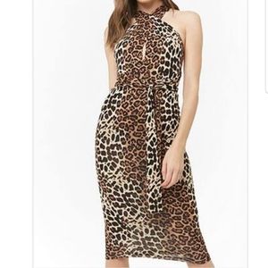 Forever21 Leopard Print Halter Dress